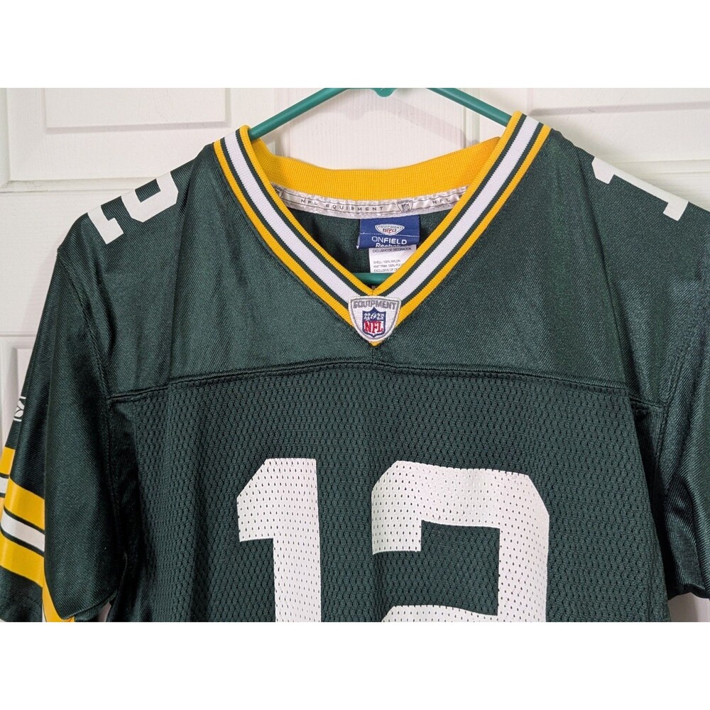 Official NFL Reebok Green Bay Packers Jersey Youth Large Aaron Rodgers 12 Logo - Picture 2 of 10